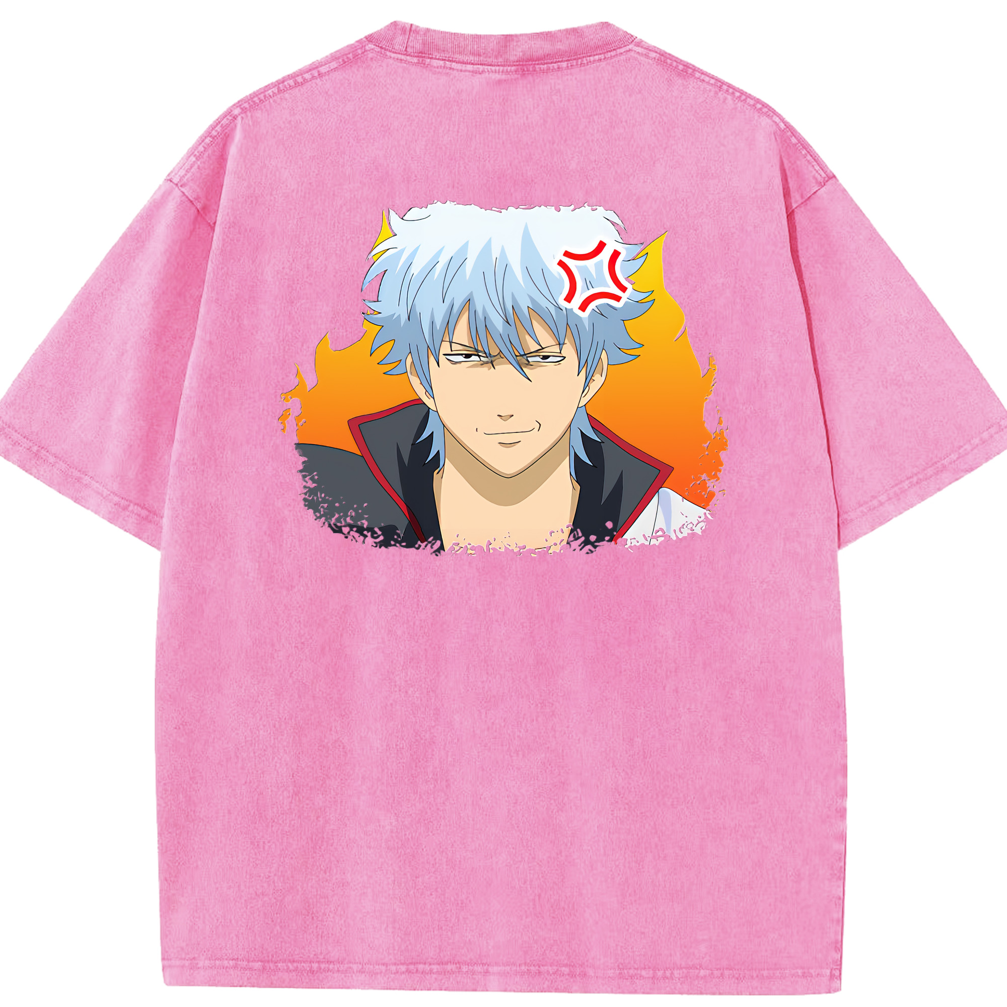 （画像用） ぎんたま 坂田銀時（さかたぎんとき） 神楽 志村新八（しむら しんぱち） GINTAMA Sakata Gintoki Kagura Shimura Shinpachi 綿100% ヴィンテージ風 半袖Tシャツ（背面プリント）